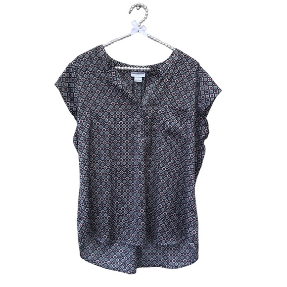 Liz Claiborne Tops - Liz Claiborne Red & Black Patterned Blouse size Large